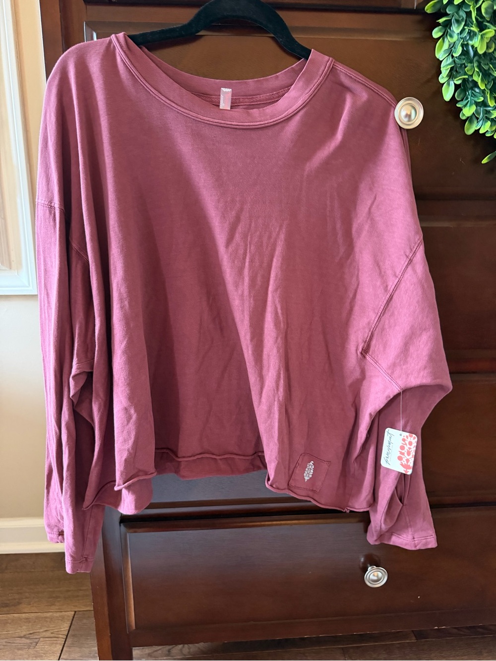 FP Movement by Free People Oversized Long Sleeve Tee in Dusty Rose